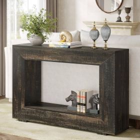 Modern Farmhouse 47-inch Long Entryway or Console Sofa Table Wood Finish (Color: Dark Grey Black)