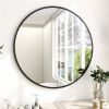 Round Circular Bathroom Wall Mirror with Black Frame