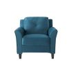 Microfiber Upholstered Armchair Flared Arm Chair with Tufted Back Cushion