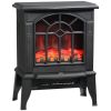 Electric Fireplace Heater with Realistic Log Flame LED