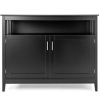 Wood 2-Door Dining Buffet Sideboard Cabinet with Open Storage Shelf