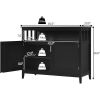Wood 2-Door Dining Buffet Sideboard Cabinet with Open Storage Shelf