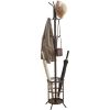 Metal Coat Rack Entryway Hall Tree with Umbrella Stand