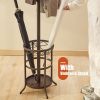 Metal Coat Rack Entryway Hall Tree with Umbrella Stand