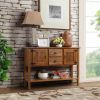 Solid Wood Farmhouse Console Table Buffet Cabinet with Storage Drawers
