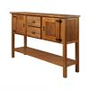 Solid Wood Farmhouse Console Table Buffet Cabinet with Storage Drawers