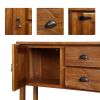 Solid Wood Farmhouse Console Table Buffet Cabinet with Storage Drawers
