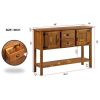 Solid Wood Farmhouse Console Table Buffet Cabinet with Storage Drawers