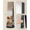 Wood Jewelry Cabinet Armoire Organizer Freestanding Rotating Mirror