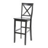 Set of 2 - X-Back 30-inch Solid Wood Barstool