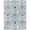 Coastal Blue Grey Damask Indoor Area Rug