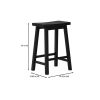 Set of 2 Farmhouse Counter Height Saddle Barstool Wood Finish