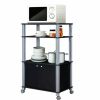 Modern 3-Shelf Kitchen Baker’s Rack Cart on Wheels Wood Finish