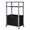 Modern 3-Shelf Kitchen Baker’s Rack Cart on Wheels Wood Finish