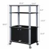 Modern 3-Shelf Kitchen Baker’s Rack Cart on Wheels Wood Finish