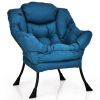 Upholstered Modern Cushioned Accent Chair with Side Pocket
