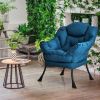 Upholstered Modern Cushioned Accent Chair with Side Pocket