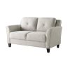 Modern Upholstered Loveseat Sofa Microfiber with Button Tufted Cushions