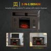 Electric Fireplace Mantel TV Stand w/ Adjustable Shelves 2 Storage Cabinets