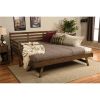 Solid Wood Daybed Frame with Twin Pop-Up Trundle Bed