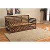 Solid Wood Daybed Frame with Twin Pop-Up Trundle Bed