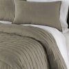 Modern Brick Stitch Microfiber Reversible Comforter Set in Taupe