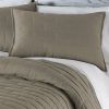 Modern Brick Stitch Microfiber Reversible Comforter Set in Taupe