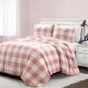 Plaid Soft Faux Fur Comforter Set