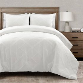 White Diamond Jacquard 3 PCS Comforter Set (size: King/Cal King)