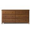 Farmhouse Solid Pine Wood 6 Drawer Dresser