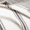 Black Off-White Cream Stripe Reversible Cotton Quilt Set