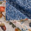 Blue Beige Birds Animals Floral Microfiber Reversible Quilt Set