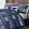 100-Percent Cotton Reversible Blue Patchwork Quilt Set