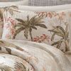 Cotton Coastal Palm Tree Floral 3 Piece Reversible Quilt Set