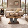 Modern Farmhouse Style Square Coffee Table Wood Finish