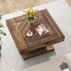 Modern Farmhouse Style Square Coffee Table Wood Finish