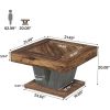 Modern Farmhouse Style Square Coffee Table Wood Finish