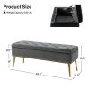 Mid-Century Modern End of Bed Storage Bench with Velvet Seat and Gold Legs