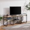 Modern Wood and Metal Entertainment Center TV Stand for TV