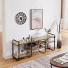 Modern Wood and Metal Entertainment Center TV Stand for TV