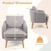 Modern Sherpa Fabric Upholstered Accent Chair with Wooden Legs