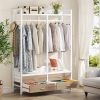Modern Garment Rack with Clothes Hanging Rod and 4 Storage Drawers