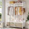 Modern Garment Rack with Clothes Hanging Rod and 4 Storage Drawers