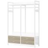 Modern Garment Rack with Clothes Hanging Rod and 4 Storage Drawers