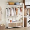 Modern Garment Rack with Clothes Hanging Rod and 4 Storage Drawers