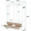 Modern Garment Rack with Clothes Hanging Rod and 4 Storage Drawers