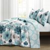Flowers Lightweight Polyester Microfiber Quilt Set
