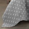 3-Piece Reversible Cotton Yarn Woven Quilt Set in Grey and White