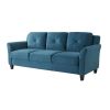 Modern 3-Seater Upholstered Sofa Microfiber with Button Tufted Cushions