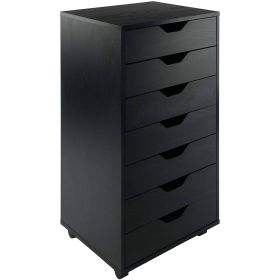 Modern Scandinavian Style 7-Drawer Storage Cabinet Chest (Color: Black)